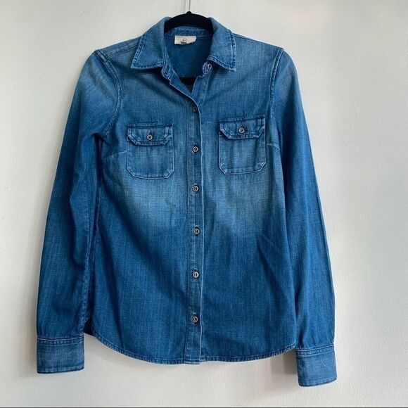AG Adriano Goldsshmied Denim Button Down Shirt Size X-Small - Picture 1 of 8